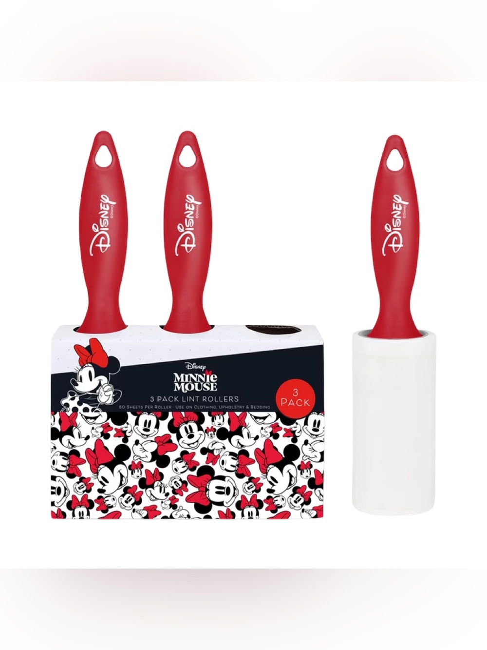 Disney Minnie Mouse Lint Roller, 3 Pack
